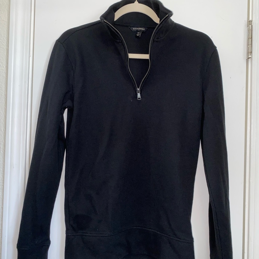 Banana Republic Black Zip Up Sweater